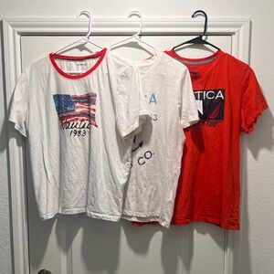 Nautica Red and White Short Sleeve Tees - 3 Pack
